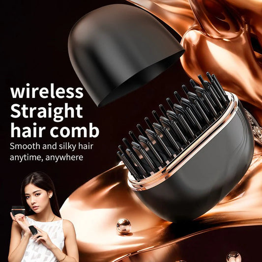 Mini Hair Straightening Comb Wireless Charging Portable Multifunctional Hair Care Not Hurt Hair Styling Comb Hair Straightener